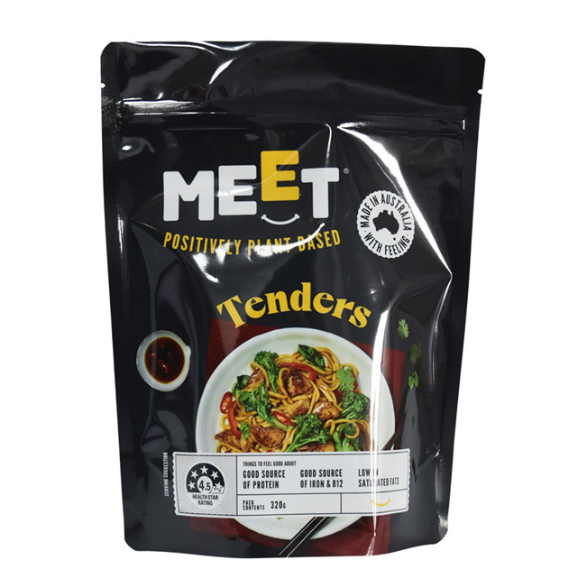 Customized Tear Notch Bottom Doseted Bags Food Verpackung Recycling Flat Bodbeutel