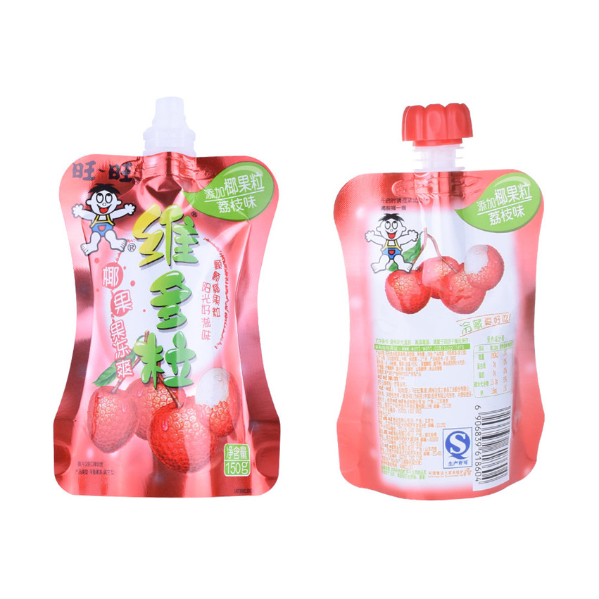 China Lieferant umweltfreundlich aus Zuckerrohrflaschenform Saftbeutel Beutel Beutel