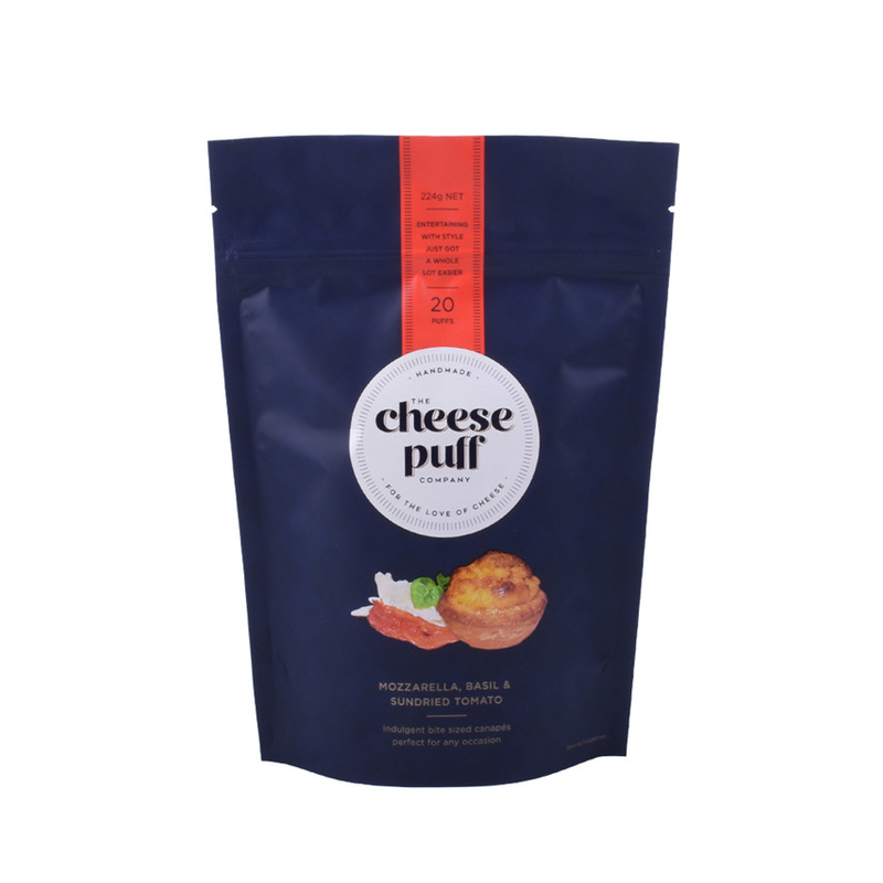 Ausgezeichnete Qualitätspersonalproduktion schwarzer Matt Zip Lock Stand Up Cheese Puff Bag
