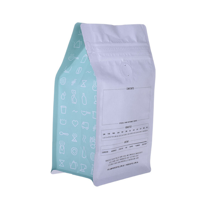 Biodegrdable Flat Bod Bag Tee Kaffeetasche mit Reißverpackungspapierpapierverpackungstaschen