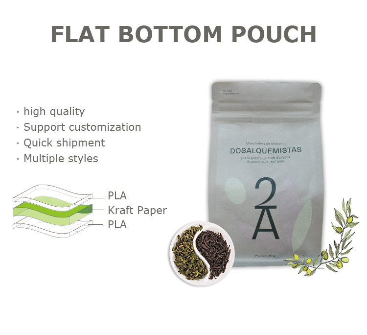 Umweltfreundliche Zuhause Kompostierbare Kraftpapier-Tee-Verpackungs-Tasche UK