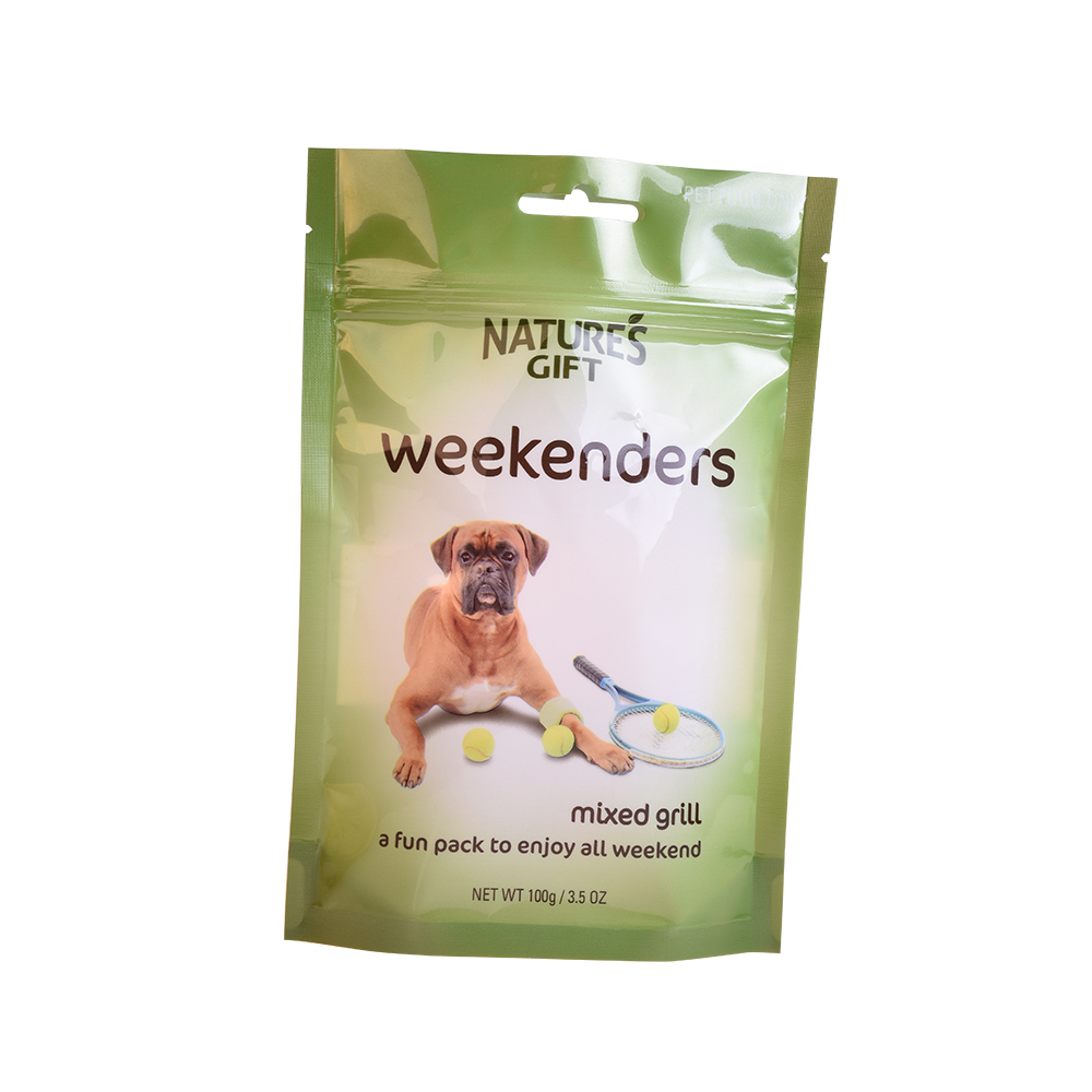 Mehrfarbiger Digitaldruck 250g 7oz Hundefutterverpackung Leckereien Tasche kann hängen