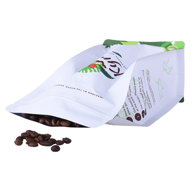 Benutzerdefinierte weiße Krafttasche für Kaffeeverpackung biologisch abbaubar